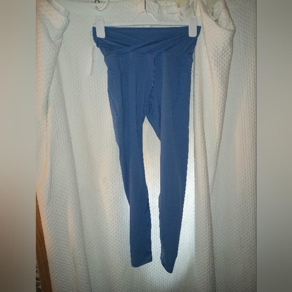 Ododos Blue Crossover Waistband Pull On  Leggings Size: M (NWT)
